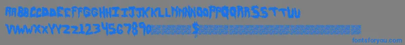 Hairyfun-Schriftart – Blaue Schriften auf grauem Hintergrund