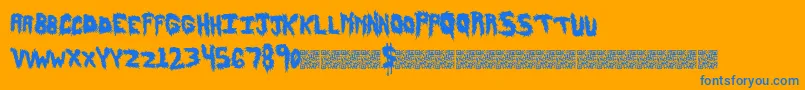 Hairyfun-fontti – siniset fontit oranssilla taustalla