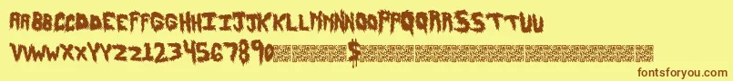 Hairyfun Font – Brown Fonts on Yellow Background