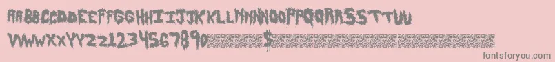 Fonte Hairyfun – fontes cinzas em um fundo rosa