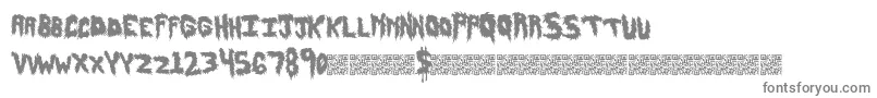 フォントHairyfun – 白い背景に灰色の文字