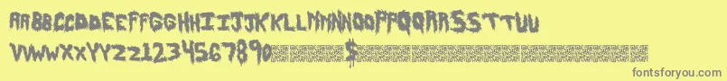 Hairyfun Font – Gray Fonts on Yellow Background