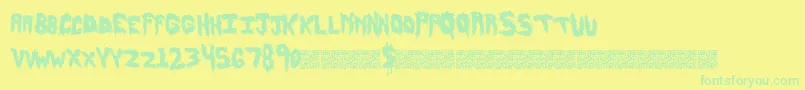 Шрифт Hairyfun – зелёные шрифты на жёлтом фоне