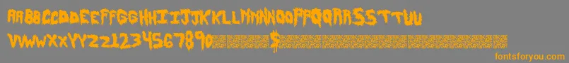 Fonte Hairyfun – fontes laranjas em um fundo cinza