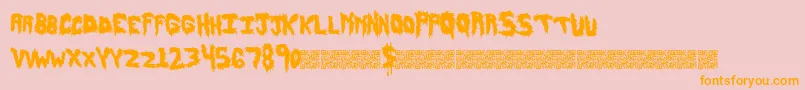Hairyfun Font – Orange Fonts on Pink Background