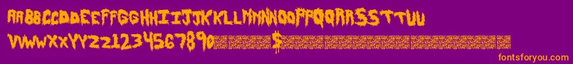 Hairyfun Font – Orange Fonts on Purple Background