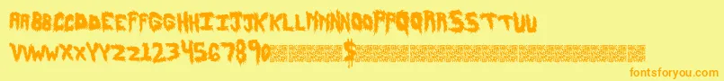 Hairyfun Font – Orange Fonts on Yellow Background