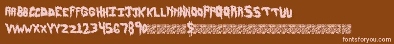 フォントHairyfun – 茶色の背景にピンクのフォント