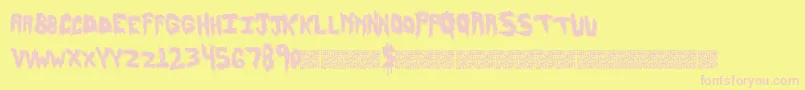 Hairyfun Font – Pink Fonts on Yellow Background