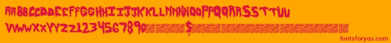 Hairyfun Font – Red Fonts on Orange Background