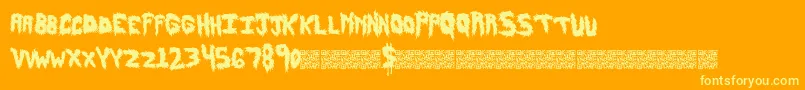 Hairyfun Font – Yellow Fonts on Orange Background