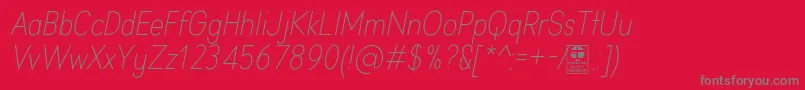 AprikasLightItalicDemo Font – Gray Fonts on Red Background