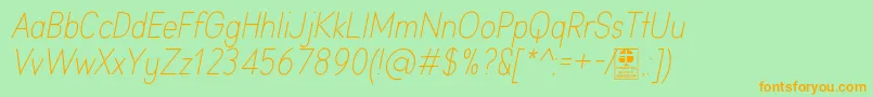 AprikasLightItalicDemo Font – Orange Fonts on Green Background