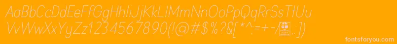 AprikasLightItalicDemo-Schriftart – Rosa Schriften auf orangefarbenem Hintergrund