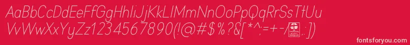 AprikasLightItalicDemo Font – Pink Fonts on Red Background