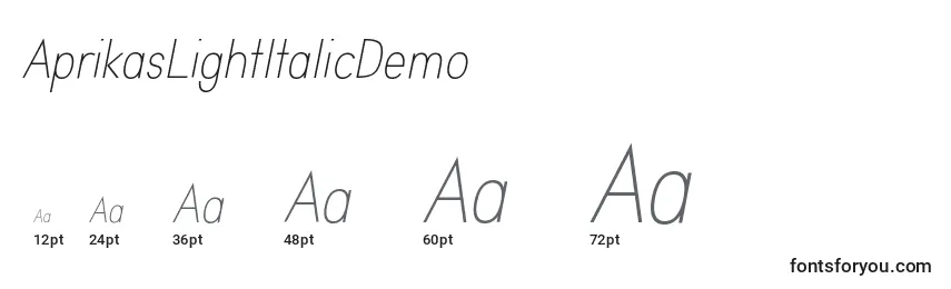 AprikasLightItalicDemo Font Sizes