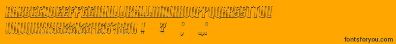 Damages3DItalic Font – Black Fonts on Orange Background