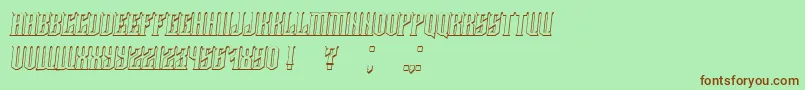 Damages3DItalic Font – Brown Fonts on Green Background