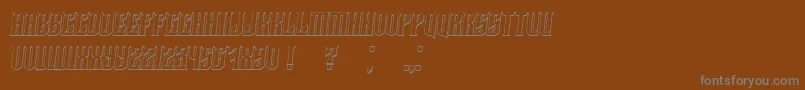 Damages3DItalic Font – Gray Fonts on Brown Background