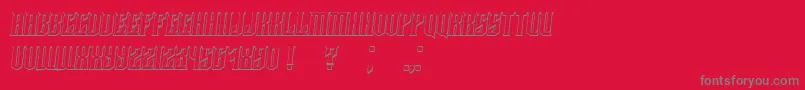 フォントDamages3DItalic – 赤い背景に灰色の文字