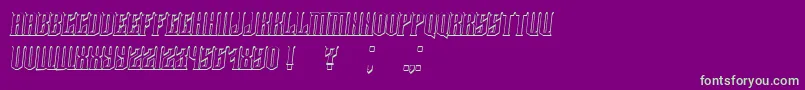 Damages3DItalic Font – Green Fonts on Purple Background