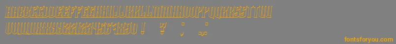 Damages3DItalic Font – Orange Fonts on Gray Background