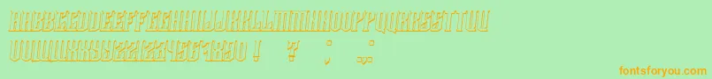 Damages3DItalic Font – Orange Fonts on Green Background