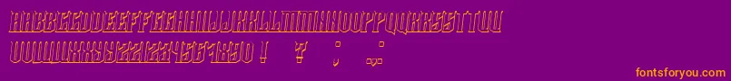 Damages3DItalic Font – Orange Fonts on Purple Background