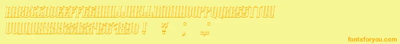 Damages3DItalic Font – Orange Fonts on Yellow Background
