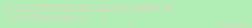 Damages3DItalic Font – Pink Fonts on Green Background