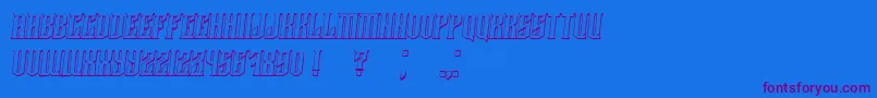 Damages3DItalic Font – Purple Fonts on Blue Background