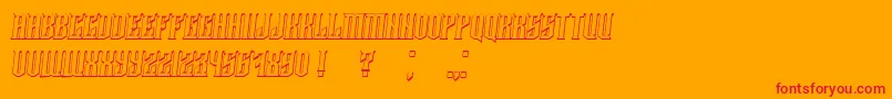 Damages3DItalic Font – Red Fonts on Orange Background