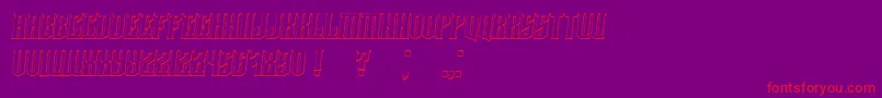 Damages3DItalic Font – Red Fonts on Purple Background