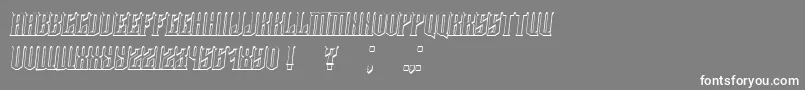 フォントDamages3DItalic – 灰色の背景に白い文字