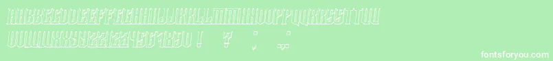 Damages3DItalic Font – White Fonts on Green Background