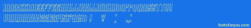 Damages3DItalic Font – Yellow Fonts on Blue Background