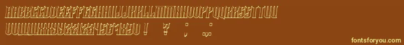 Damages3DItalic Font – Yellow Fonts on Brown Background