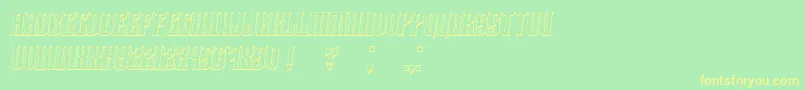 Damages3DItalic Font – Yellow Fonts on Green Background
