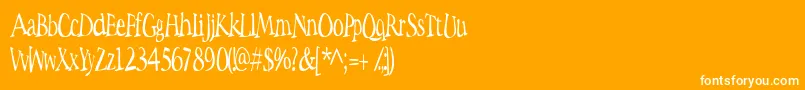 Weitere Informationen zur Spacewoozies-Schriftart Spacewoozies-Schriftart – Weiße Schriften auf orangefarbenem Hintergrund
