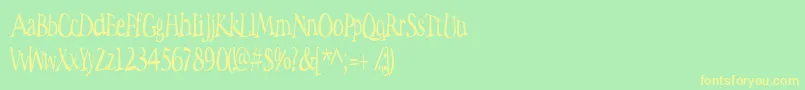 fuente Spacewoozies – Fuentes Amarillas Sobre Fondo Verde