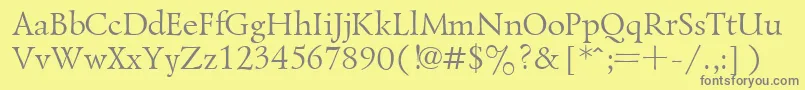 Lazursk6 Font – Gray Fonts on Yellow Background