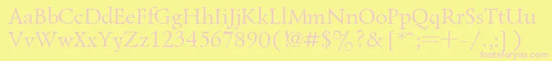 Lazursk6-Schriftart – Rosa Schriften auf gelbem Hintergrund