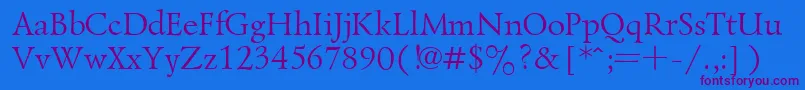 Lazursk6 Font – Purple Fonts on Blue Background