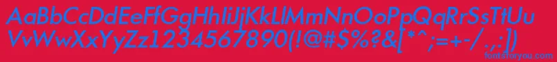 AFuturicamediumItalic Font – Blue Fonts on Red Background