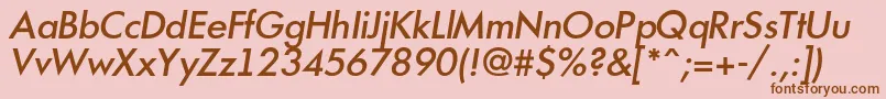 AFuturicamediumItalic Font – Brown Fonts on Pink Background
