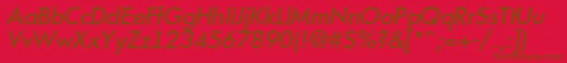 AFuturicamediumItalic Font – Brown Fonts on Red Background
