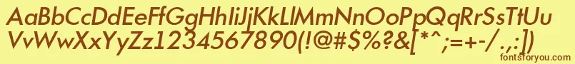 AFuturicamediumItalic Font – Brown Fonts on Yellow Background