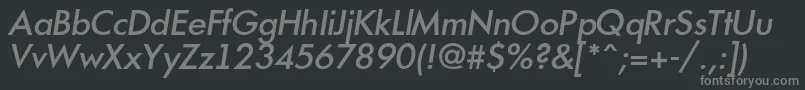 Шрифт AFuturicamediumItalic – серые шрифты на чёрном фоне
