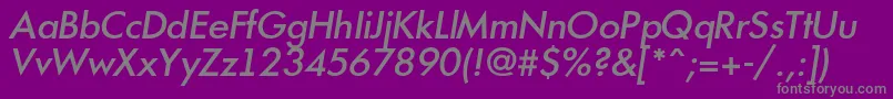 AFuturicamediumItalic Font – Gray Fonts on Purple Background