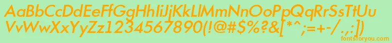 AFuturicamediumItalic Font – Orange Fonts on Green Background